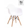 MODESTO fotel DAW DSW biały - polipropylen, nogi bukowe