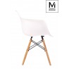 MODESTO fotel DAW DSW biały - polipropylen, nogi bukowe