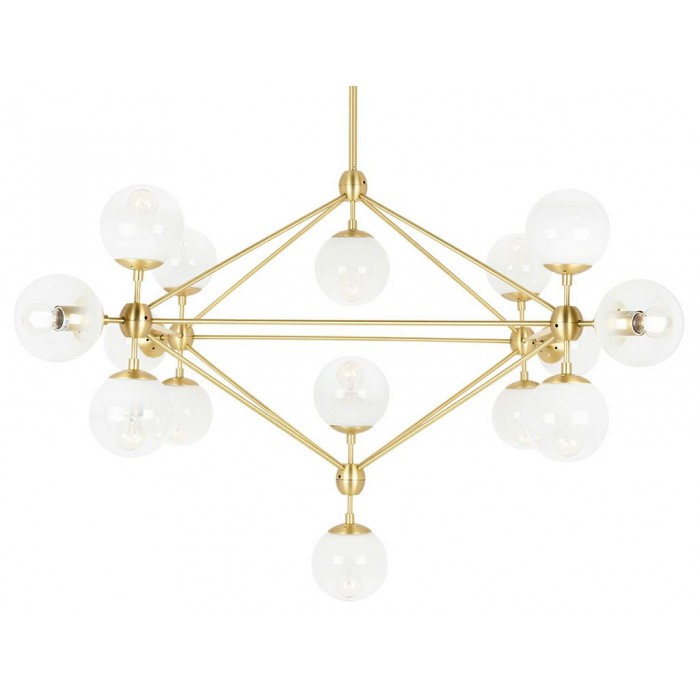 Lampa wisząca PLANETARIO 15 GOLD złota - klosze szronione