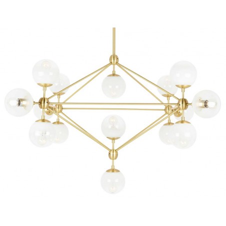 Lampa wisząca PLANETARIO 15 GOLD złota - klosze szronione