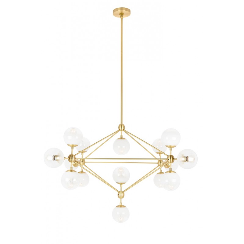 Lampa wisząca PLANETARIO 15 GOLD złota - klosze szronione