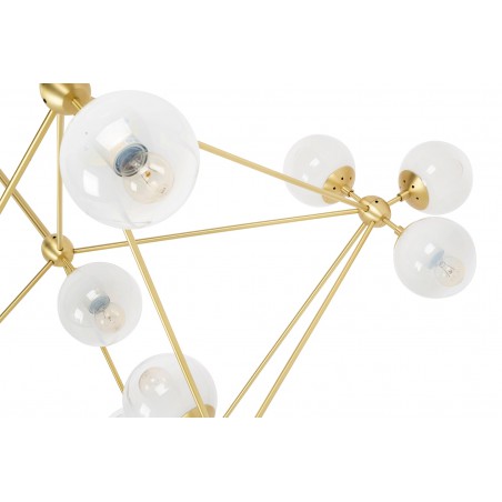 Lampa wisząca PLANETARIO 15 GOLD złota - klosze szronione