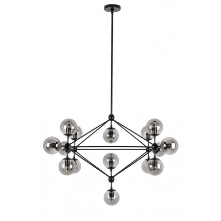 Lampa wisząca PLANETARIO 15 czarna - klosze dymione