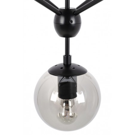 Lampa wisząca PLANETARIO 15 czarna - klosze dymione