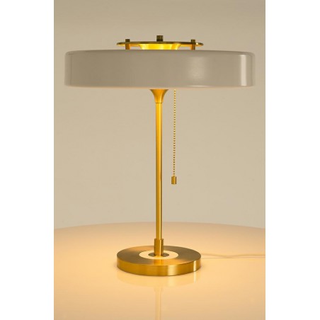 Lampa biurkowa ARTE biało-złota - aluminium, szkło