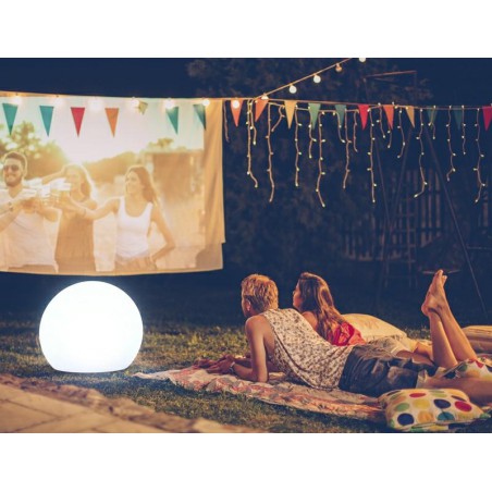 NEW GARDEN lampa ogrodowa BULY 40 SOLAR biała - LED, sterowanie pilotem