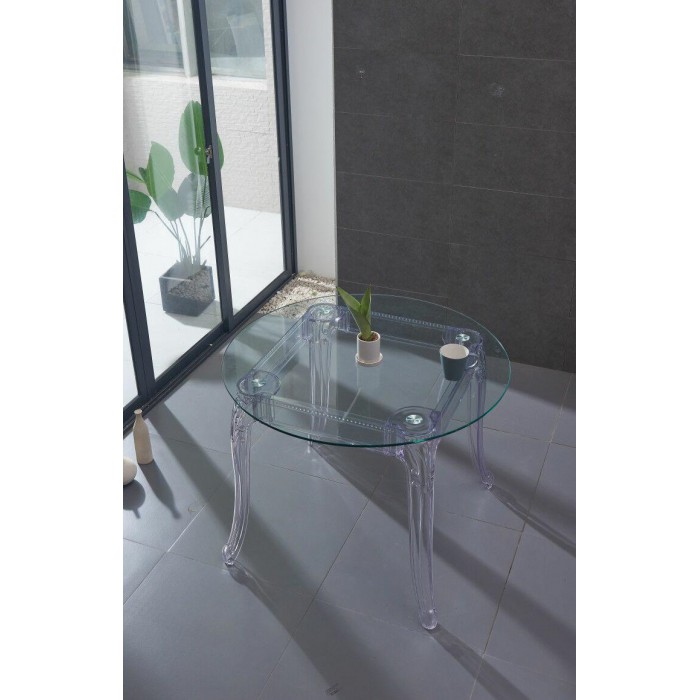 Stół KING ROUND 90 transparentny - poliwęglan,...