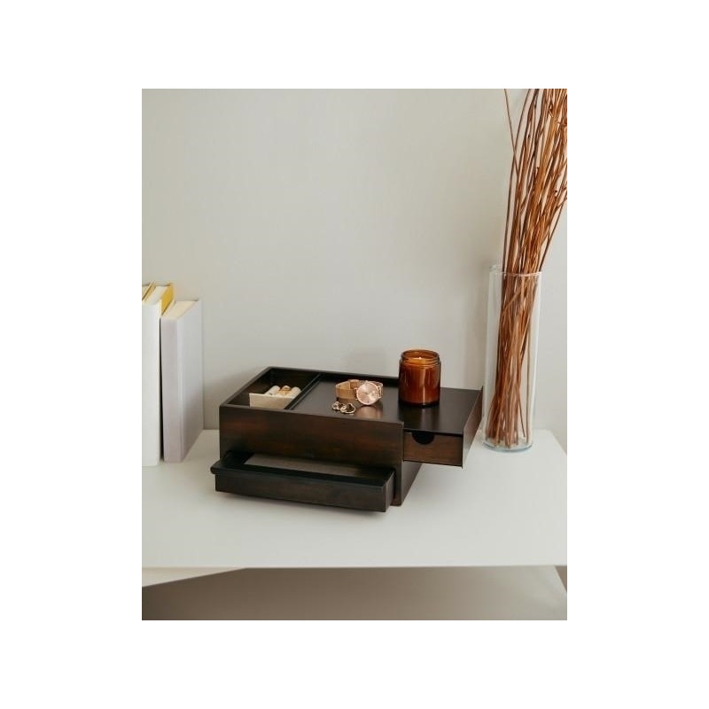 UMBRA pojemnik na biżuterię STOWIT -czarny,orzech