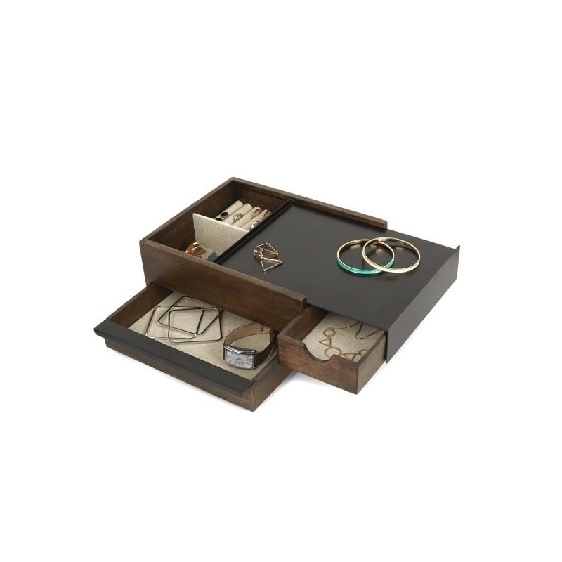 UMBRA pojemnik na biżuterię STOWIT -czarny,orzech