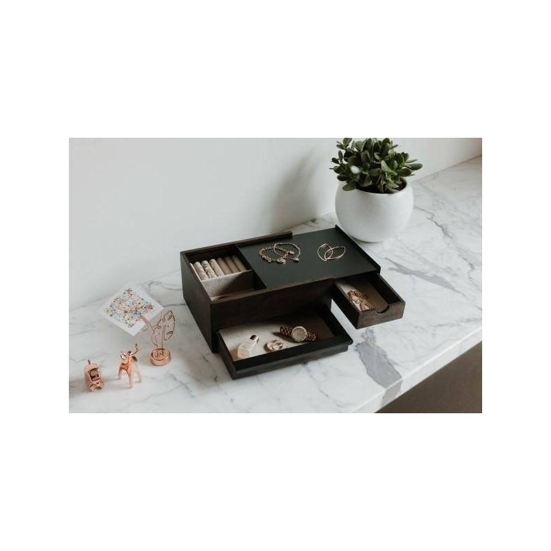 UMBRA pojemnik na biżuterię STOWIT -czarny,orzech