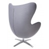 Fotel EGG SZEROKI szary.18 - wełna, podstawa stal