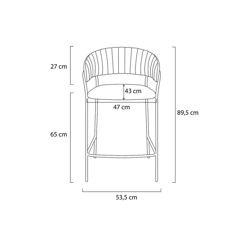Hoker MARGO 65 brudny róż - welur, podstawa złota