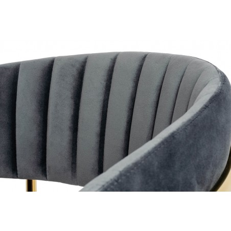 Hoker MARGO 65 ciemny szary - welur, podstawa złota