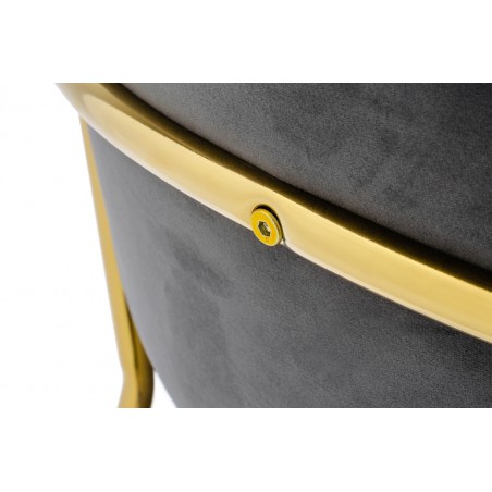 Hoker MARGO 65 ciemny szary - welur, podstawa złota