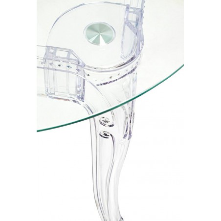 Stół KING ROUND 90 transparentny - poliwęglan, szkło hartowane