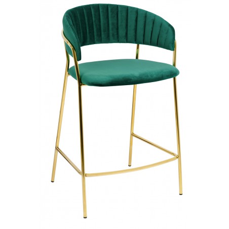 Hoker MARGO 65 ciemny zielony - welur, podstawa złota