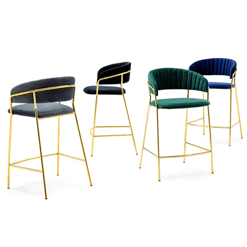 Hoker MARGO 65 ciemny zielony - welur, podstawa złota