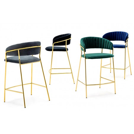 Hoker MARGO 65 ciemny zielony - welur, podstawa złota