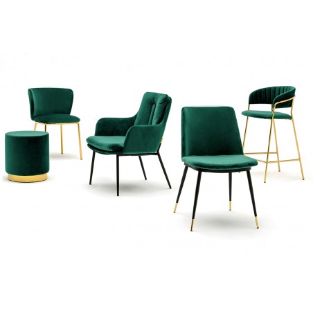 Hoker MARGO 65 ciemny zielony - welur, podstawa złota