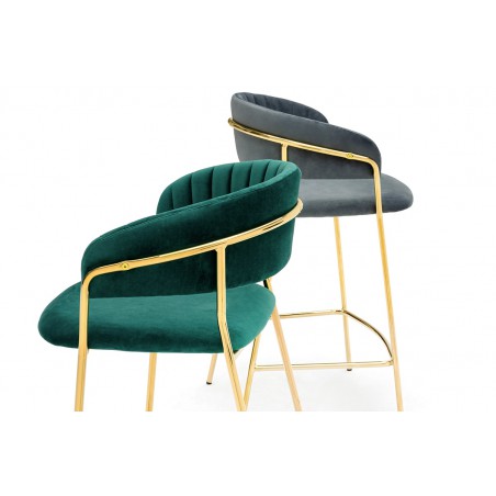 Hoker MARGO 65 ciemny zielony - welur, podstawa złota