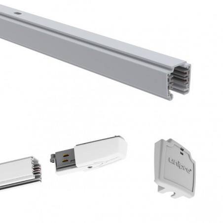 Aqform szynoprzewód trójfazowy natynkowy 1 m, zestaw 3w1, biały, szyna