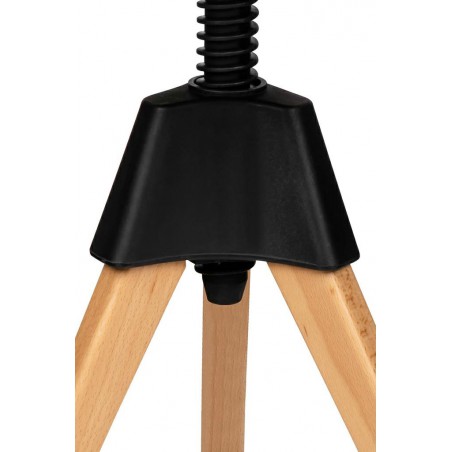 Stołek JERRY czarny - polipropylen, drewno