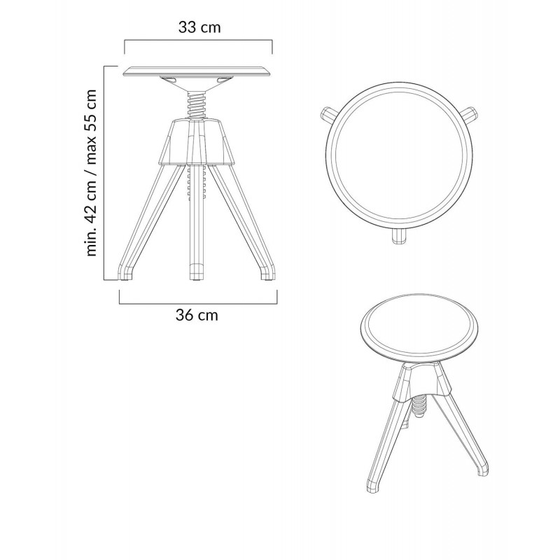 Stołek JERRY czarny - polipropylen, drewno