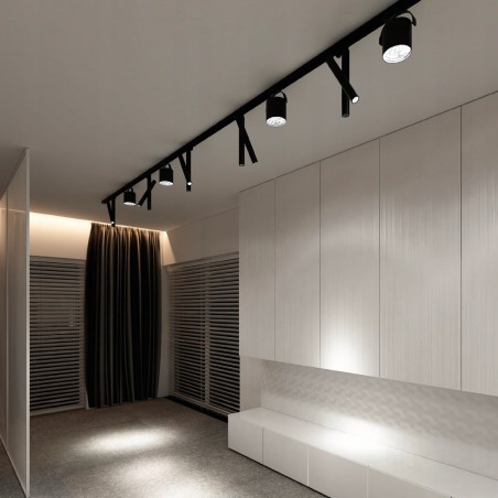 Aqform szynoprzewód trójfazowy natynkowy 1 m, zestaw 3w1, czarny, szyna