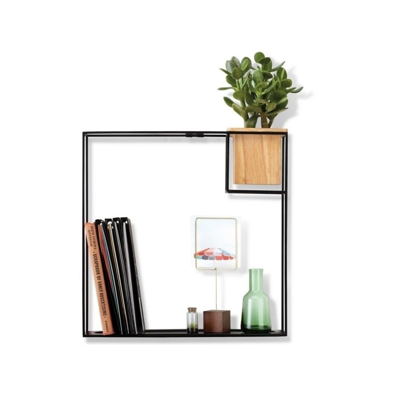 UMBRA półka CUBIST LARGE czarna - metal, drewno