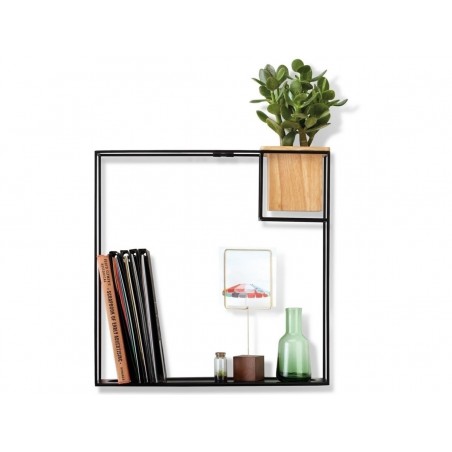 UMBRA półka CUBIST LARGE czarna - metal, drewno