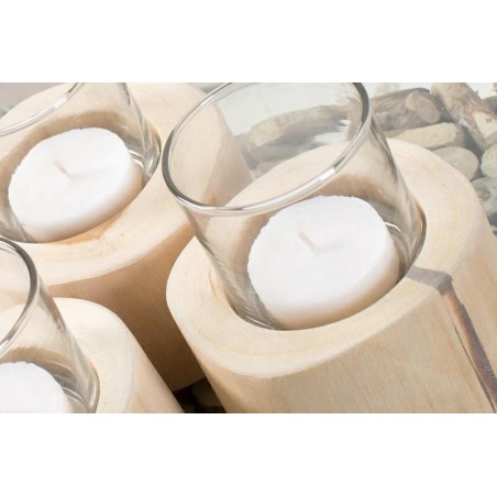 INVICTA świecznik LIMOTION 3 elementy - drewno, szkło