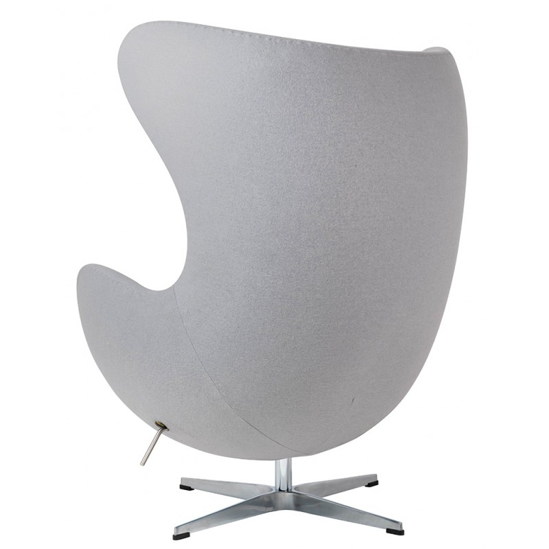 Fotel EGG CLASSIC szary popielaty.18 - wełna, podstawa aluminiowa