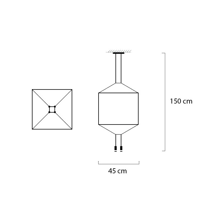 Lampa wisząca FLUSSO 4 czarna