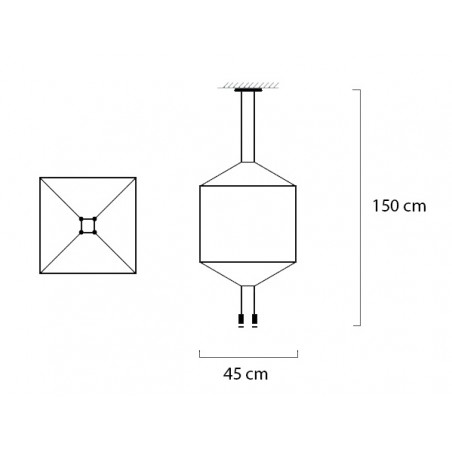 Lampa wisząca FLUSSO 4 czarna
