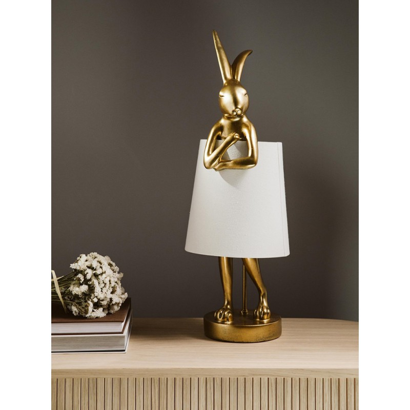 KARE lampa stołowa RABBIT złota / biała
