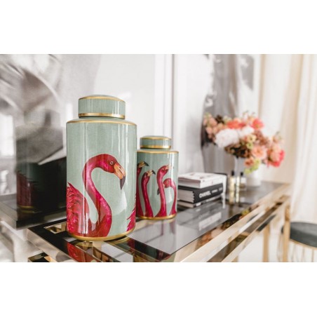 KARE słoik dekoracyjny FLAMINGOS 39cm
