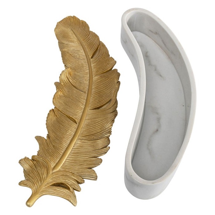 KARE pojeminik na biżuterię ZETA  biały / złoty