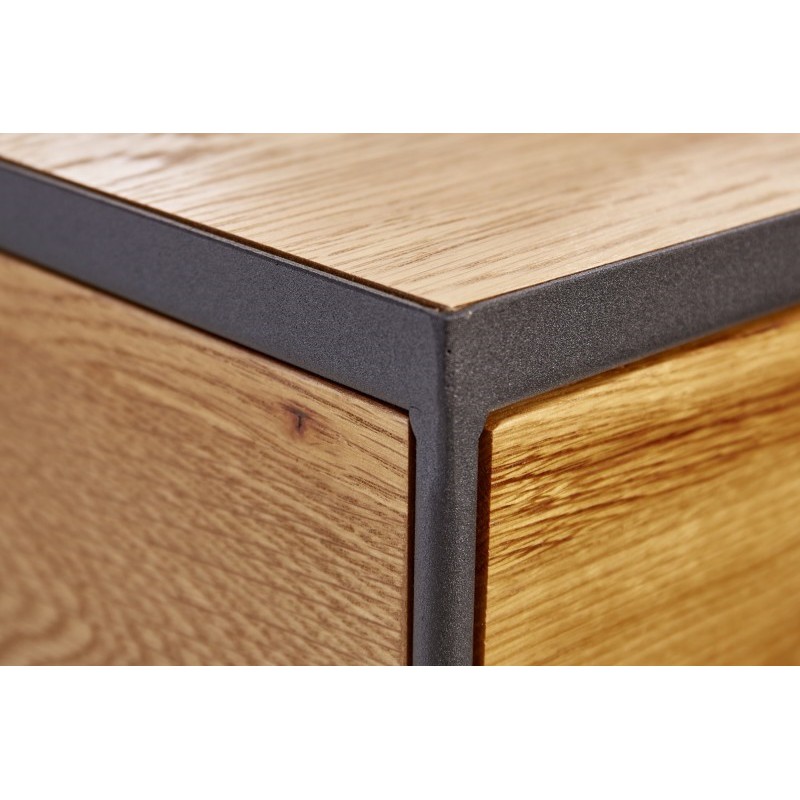 INVICTA stolik nocny SCORPION 40 cm dąb - lite drewno, metal