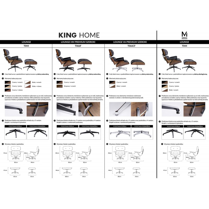 Fotel LOUNGE HM PREMIUM SZEROKI czarny - orzech