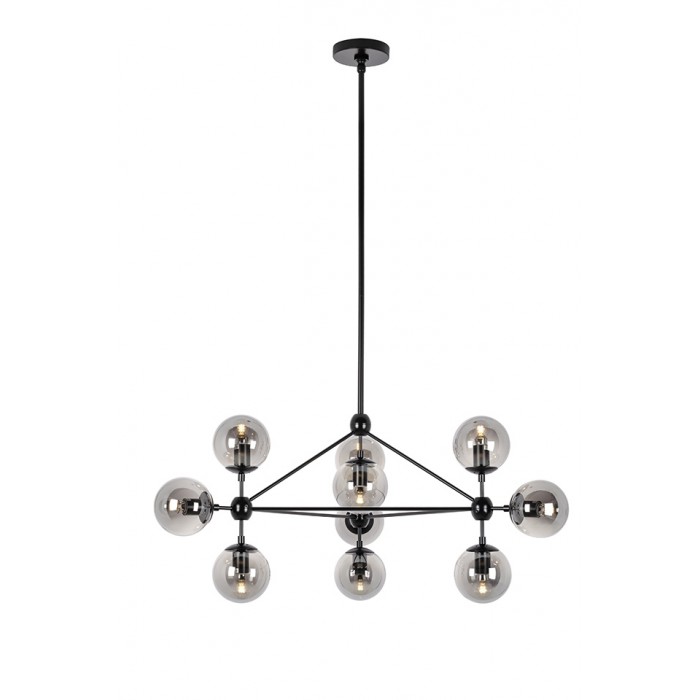 Lampa wisząca PLANETARIO 10 czarna - klosze...