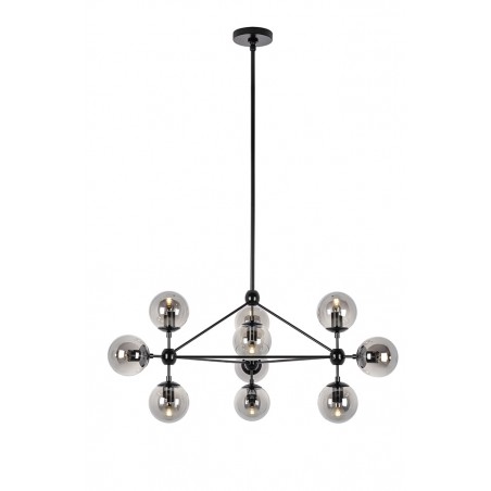 Lampa wisząca PLANETARIO 10 czarna - klosze dymione