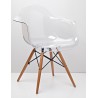 Fotel ICE WOOD transparentny - poliweglan, podstawa bukowa