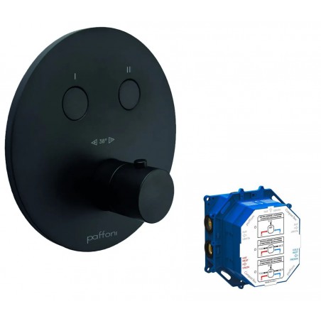 Paffoni Light Bateria podtynkowa termostatyczna 2-drożna Czarny mat