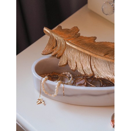 KARE pojeminik na biżuterię ZETA  biały / złoty