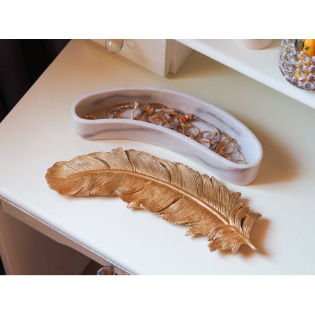 KARE pojeminik na biżuterię ZETA  biały / złoty