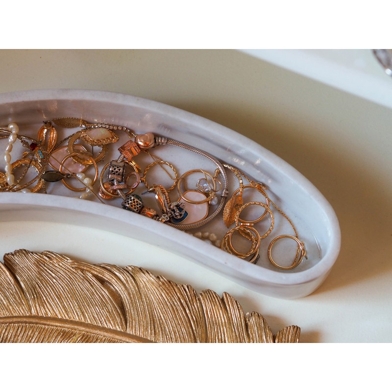 KARE pojeminik na biżuterię ZETA  biały / złoty