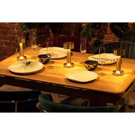 Lampa biurkowa LEE złota - wbudowana bateria, LED