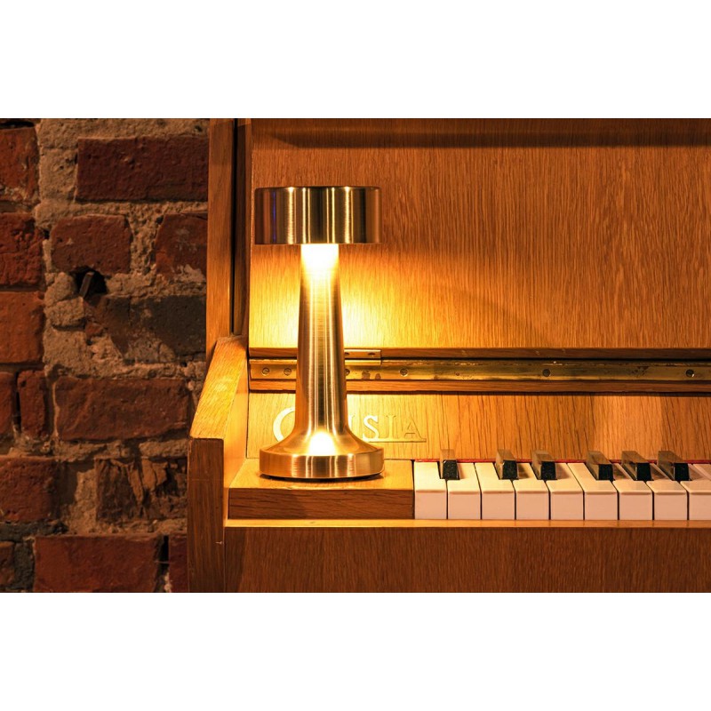 Lampa biurkowa LEE złota - wbudowana bateria, LED