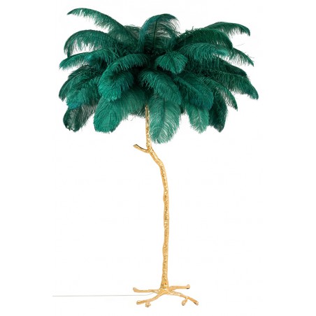 Lampa podłogowa TIFFANY złota / zielona