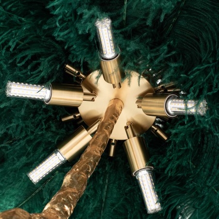 Lampa podłogowa TIFFANY złota / zielona